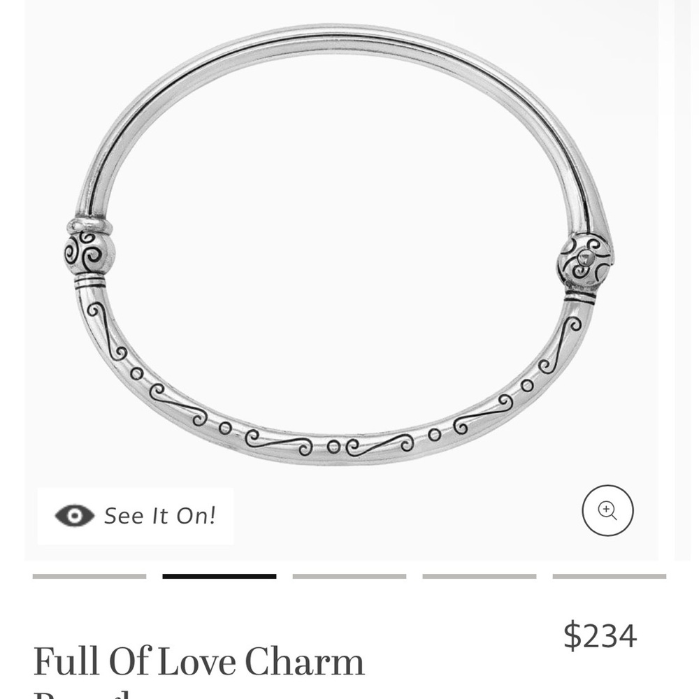 Brighton • Full Of Love Charm Bangle • Elegant Silver Bangle Bracelet - Picture 2 of 2